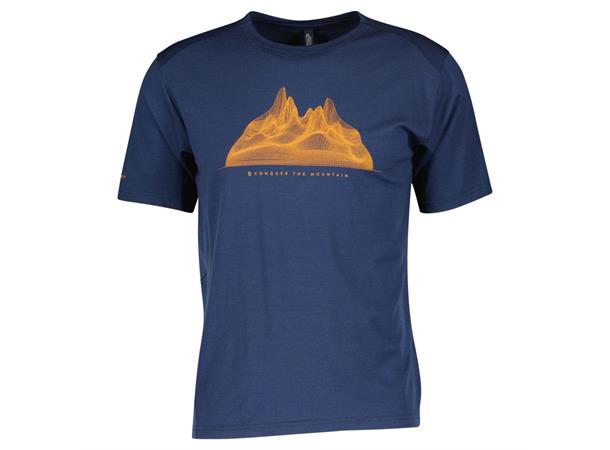 SCOTT Shirt Ms Defi Meri Tech SS Blå S Sykkeltrøye - ull 