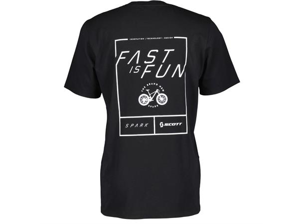 SCOTT Tee Ms Spark Fast is Fun SS Sor M T-skjorte logo
