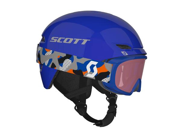SCO Combo Hlmt Keeper 2+Goggle Jr Wit S Alpinbriller m/ briller - Blue/Grey 