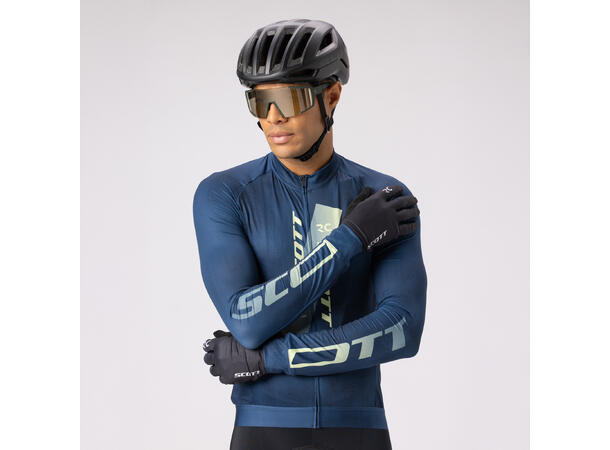 SCOTT Jersey Ms RC Pro LS Blå/Gul S Sykkeltrøye 