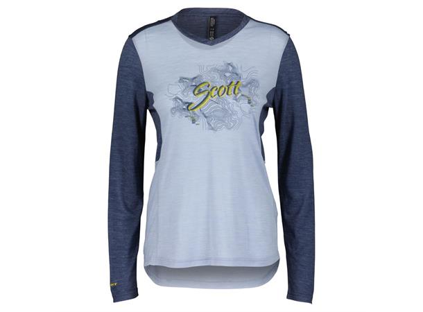 SCOTT Shirt Ws Defined Merino LS Blå XS Sykkeltrøye - ull 