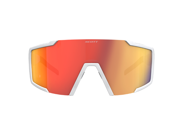 SCOTT Sungl Shield white matt Sportsbrille Red Chrome 