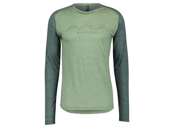 SCOTT Shirt Ms Defined Meri LS Grønn S Sykkeltrøye - ull 