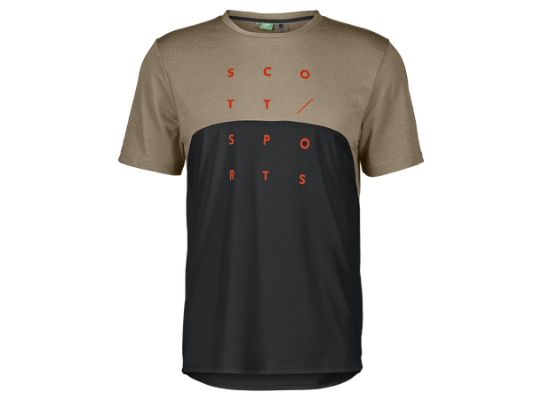 SCOTT Tee Ms Trail Flow DRI SS S Sykkeltrøye - toast beige/black 