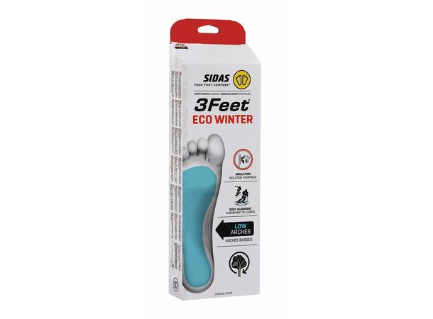 SIDAS 3FEET ECO WINTER LOW Rød L Anatomisk formet såle for lav fotbue 