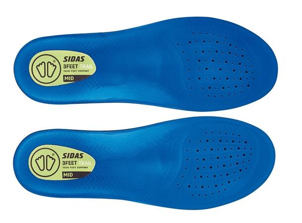 SIDAS 3Feet Trail Mid Blå XL Anatomisk formet løpesåle for mid fotbue 