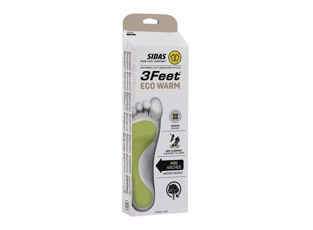SIDAS 3FEET ECO WARM MID Grå XS Anatomisk formet såle for middels fotbue 