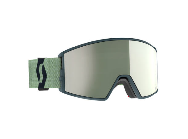 Scott Goggle React AMP Pro Soft green/Black -  A Pro white chrome 