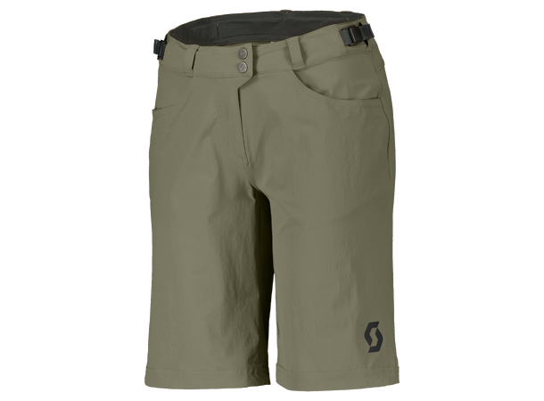 SCOTT Shorts W Trail Flow m/pad XS Sykkelshorts m/ padding - hay green 