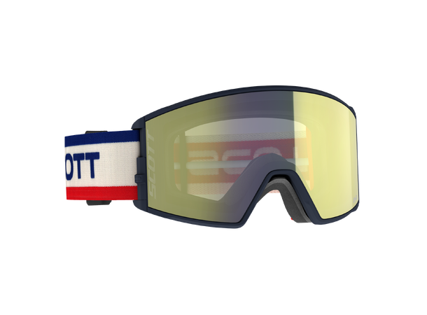 SCOTT Goggle React Beige/Blue - Enhancer Yellow Chrome 