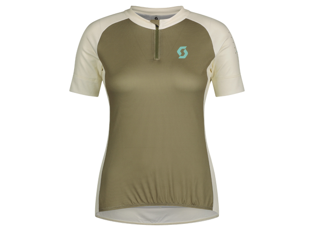 SCOTT Jersey Ws Endurance 20 SS XS Sykkeltrøye - hay green/cotton white 