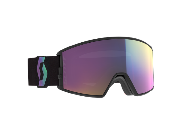 SCOTT Goggle React Black/Aurora green - Enh teal Chrome 