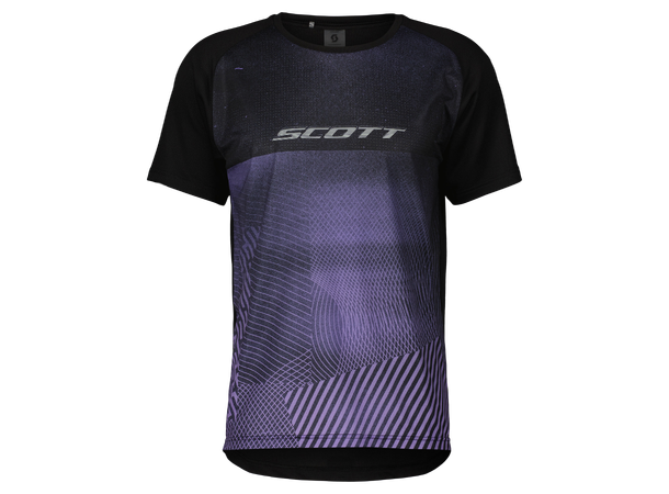 SCOTT Tee Ms Trail Tuned SS S Sykkeltrøye - black/swish purple 