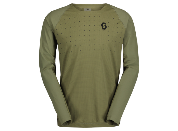 SCOTT Tee Ms Trail Vertic Pro LS XS Sykkeltrøye - Hay green 