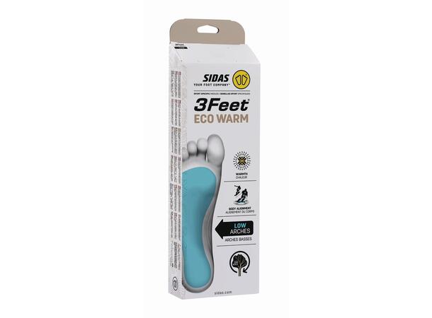 SIDAS 3FEET ECO WARM LOW Grå XS Anatomisk formet såle for middels fotbue 