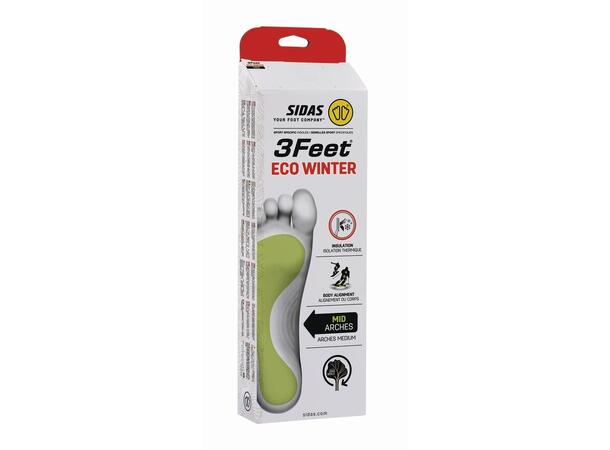 SIDAS 3FEET ECO WINTER MID Rød XL Anatomisk formet såle for middels fotbue 
