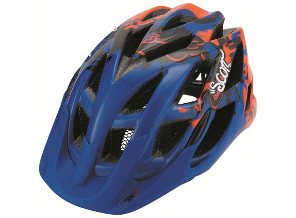 SCOTT Helmet Spunto Blå/Oransje OS Junior sykkelhjelm