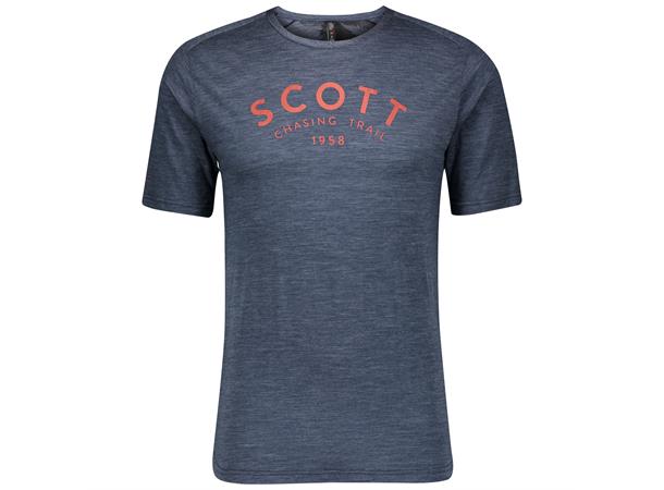 Scott Shirt Ms Tra Flow Meri s/sl Bl XL Sykkeltrøye med kort arm