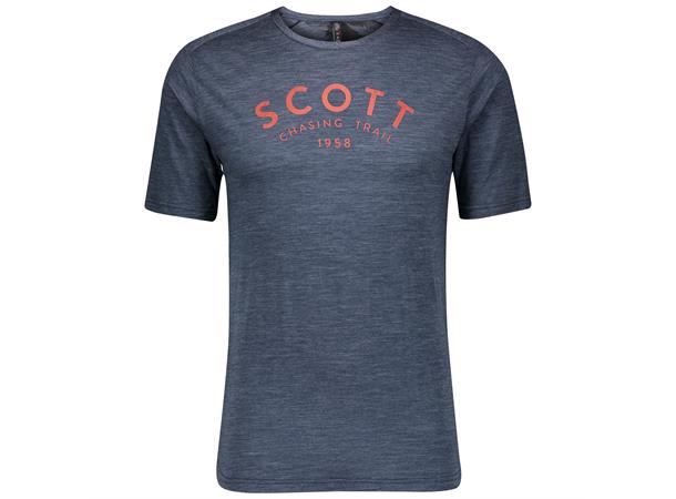 Scott Shirt Ms Tra Flow Meri s/sl Bl S Sykkeltrøye med kort arm 