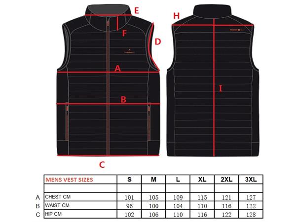 THERM-IC Heated vest men Sort XXL Heated vest with bluetooth cable men