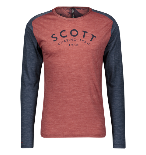 Scott Shirt Ms Tr Fl  Mer l/sl R&#248;/Bl M Sykkeltr&#248;ye med lang arm