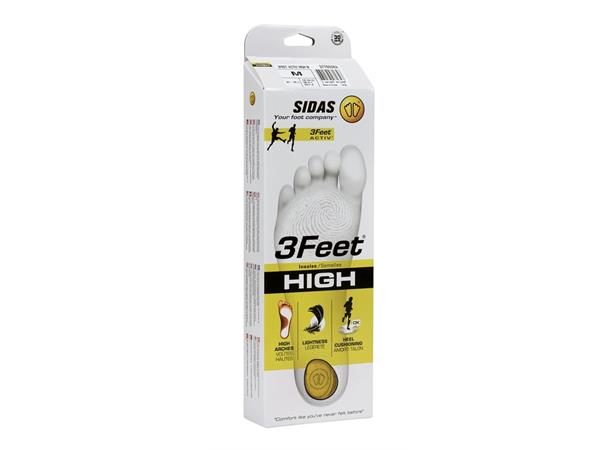 SIDAS 3FEET ACTIV HIGH Gul XS Anatomisk formet såle for høy fotbue 